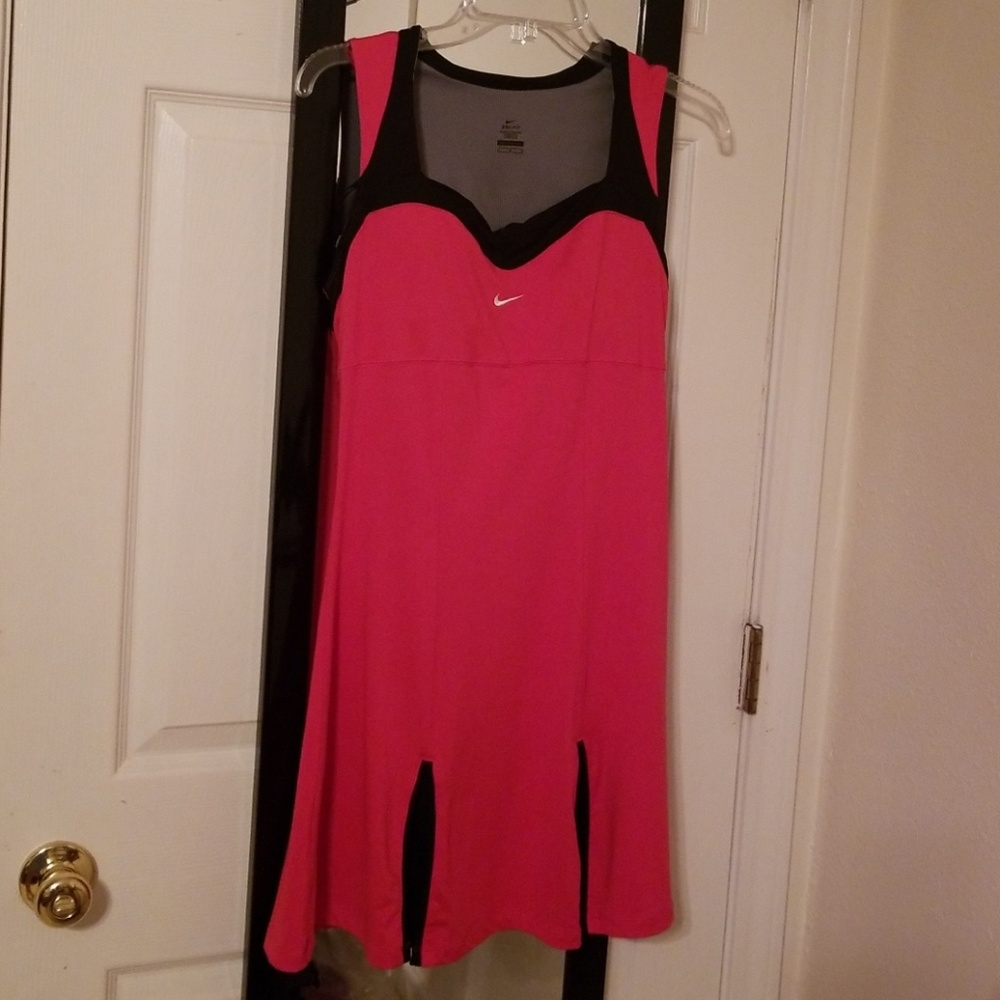 Nike dri-fit tennis dress. Bright pink and black